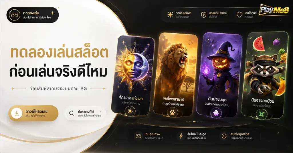 ทดลองเล่นสล็อตก่อนเล่นจริงดีไหม ก่อนสัมผัสเกมจริงบนค่าย PG