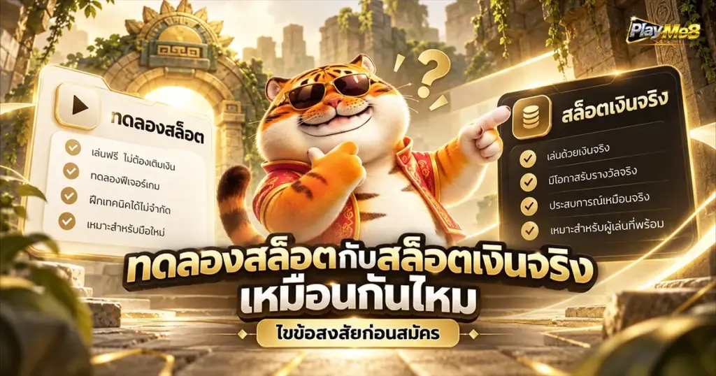 ทดลองสล็อตกับสล็อตเงินจริงเหมือนกันไหม ไขข้อสงสัยก่อนสมัคร